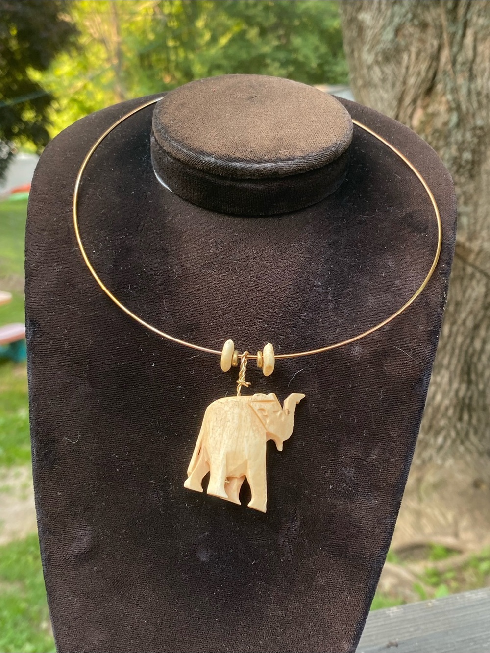 Elephant Pendant Necklace Neck Bangle Neckwire 😍 🐘 - Picture 7 of 12